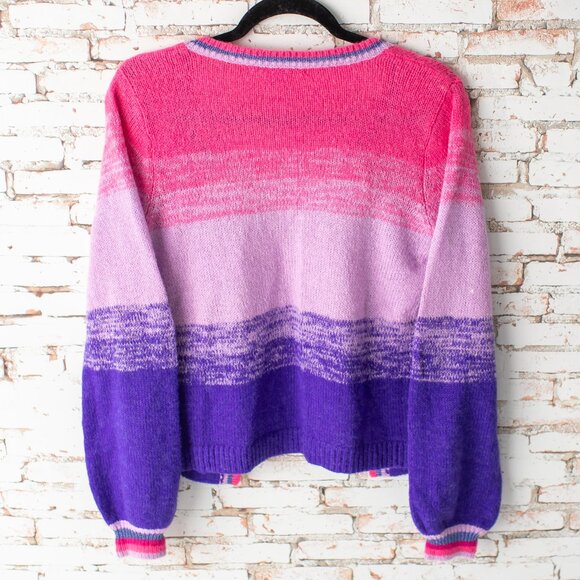 Lilly Pulitzer Women's Small Cardigan Sweater Pink Purple Ombre Knit - Picture 8 of 10